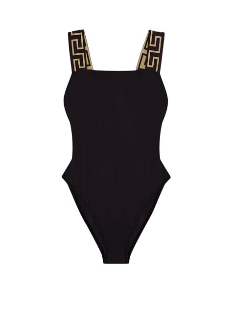 costume intero nero versace|Versace Costume Intero Con Bordo Greca .